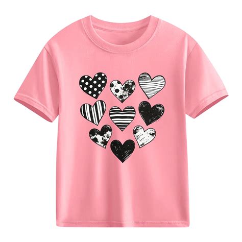 DAETIROS Boys 100% Cotton Heart Graphic Crewneck Short Sleeve Soft T ...