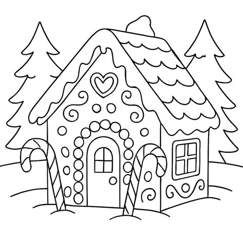 Gingerbread House Coloring Pages | Disegni da colorare stampabili per ...