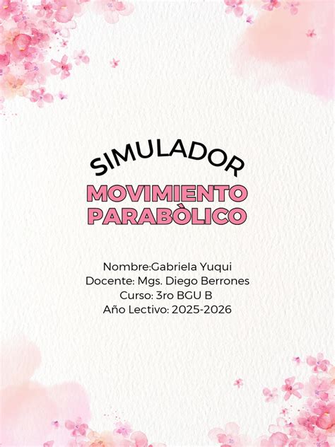 Documento A4 Carátula Portada Cubierta Proyecto Artístico Acuarela Rosa ...