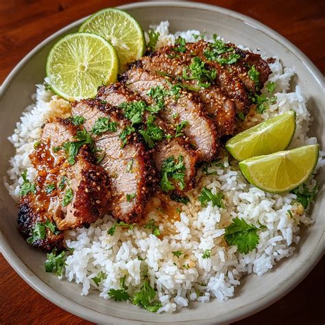 Ginger Lime Pork with Coconut Rice – Cooking With Chef Anita