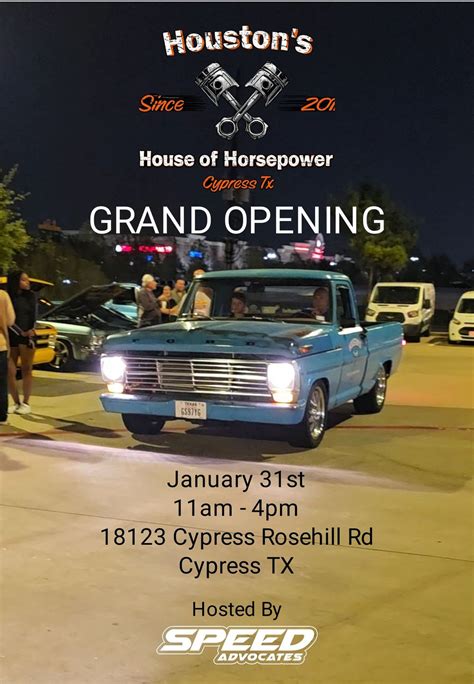 Grand Opening Meet, Houston's House of Horsepower, Memorial, 31 January ...