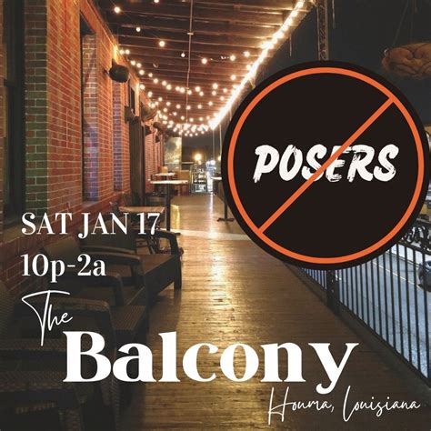 NO POSERS at the Balcony, The Balcony, Houma, 17 January to 18 January ...