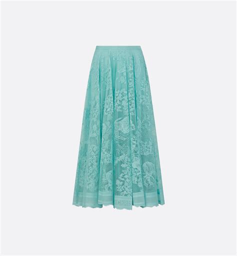Dioriviera Mid-Length Flared Skirt Lily of the Valley Green Toile de ...