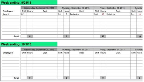 Editable Nursing Schedule Template Free - Excel TMP