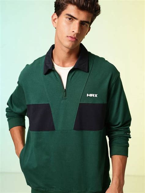 HRX by Hrithik Roshan Full Sleeve Color Block Men Sweatshirt - Buy HRX ...