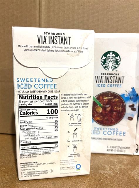 Starbucks VIA Instant Sweetened Iced Coffee Pack, Lot of 4, New