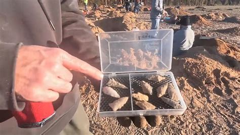 He held up a stone point found at Digstock - then said it could be ...
