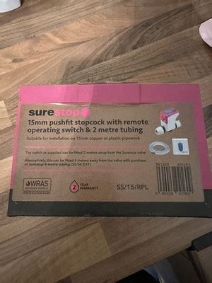 Surestop Pushfit 15mm Pushfit Stopcock With Remote Operating Switch ...