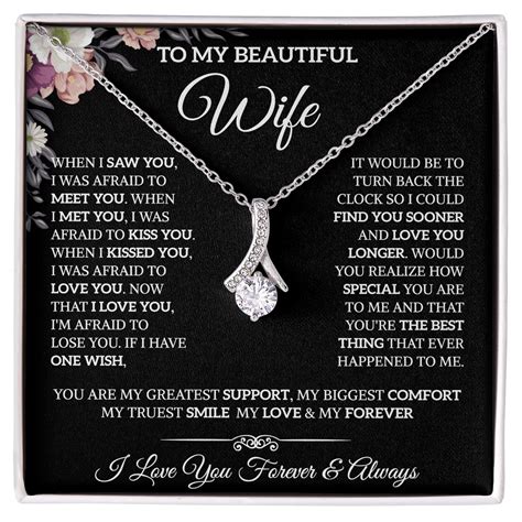 To My Beautiful Wife Romantic Jewelry Message Card Necklace, A ...