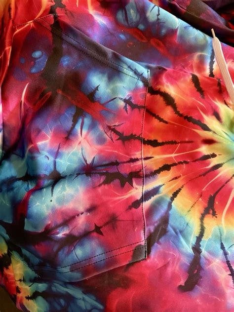Srcnhim Tie Dye Hoodie Pullover Sweatshirt, Colorful Pattern, Small