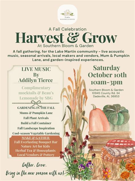 Harvest & Grow Day at Southern Bloom & Garden, 10945 County Road 34 ...