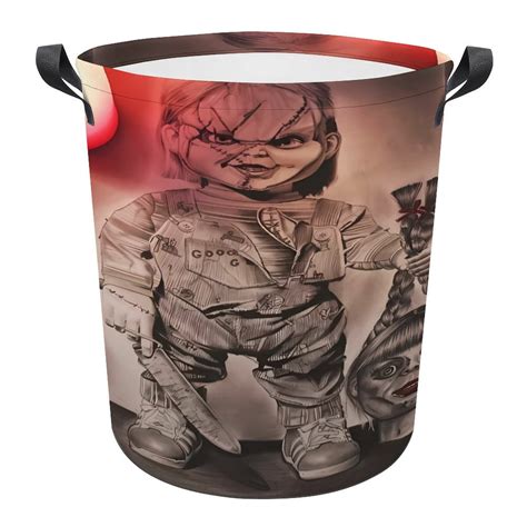 Chu-cky Laundry Hamper, Round Collapsible Hamper Laundry Basket with ...