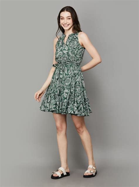 Buy AND Floral Print Sleeveless Mini Dress from AND at just INR 3990.0