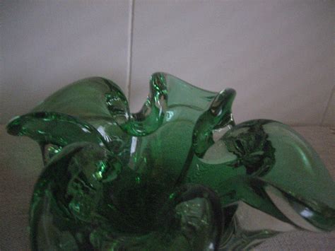 Bullicante Sommerso Murano Glass Dish Ashtray, Controlled Bubbles