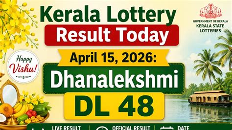 Kerala Lottery Result Today 15 April: Dhanalekshmi DL 48 Results Live ...