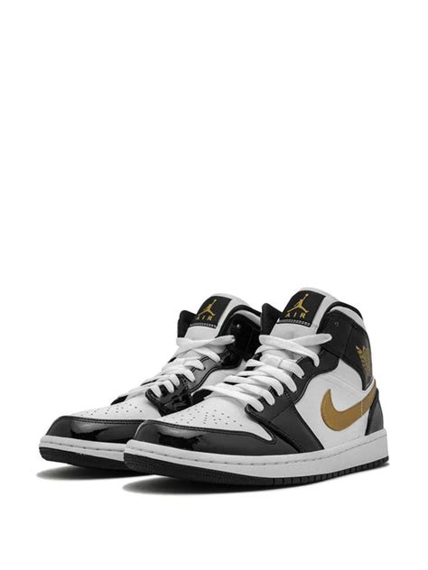 Air Jordan 1 Mid Patent Black Gold
