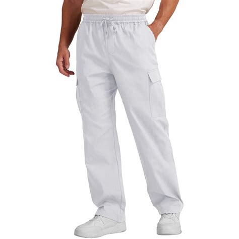 Domuza Work Cargo Pants for Men Cotton Linen Lightweight Casual Hiking ...