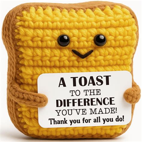 Amazon.com: A Toast to the Difference You Made - Appreciation Positive Crochet Toast - Thank You ...
