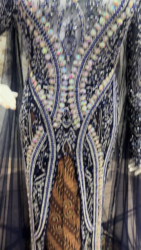 Kebaya pengantin warna navy payet silver ... #weddingdress#kebaya#pen ...