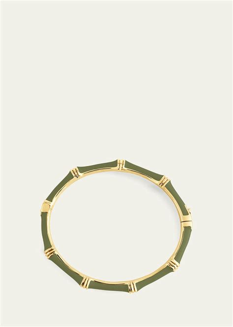 Anabel Aram Jewelry Bamboo Enameled Hinged Bangle - Bergdorf Goodman