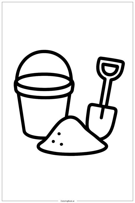 Spring Break Beach Bucket Coloring Page (Free PDF&PNG Printable)