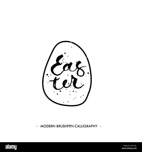 Label handwritten happy easter Black and White Stock Photos & Images ...