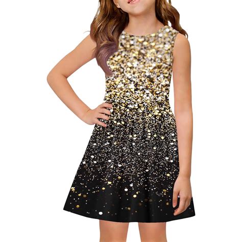 Abcomgle Girls Sleeveless Dresses Casual A-Line Sleeveless Midi Dress ...