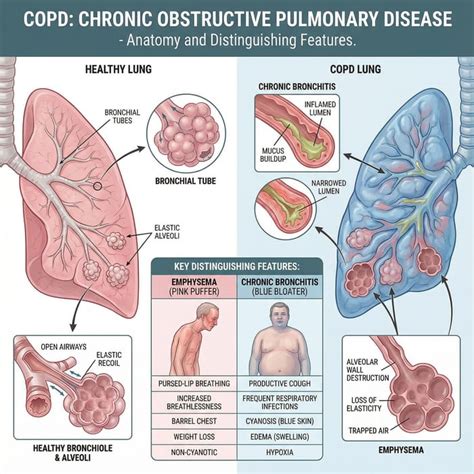 COPD Anatomy Medical Chart: Emphysema vs. Bronchitis | AI Art Generator ...