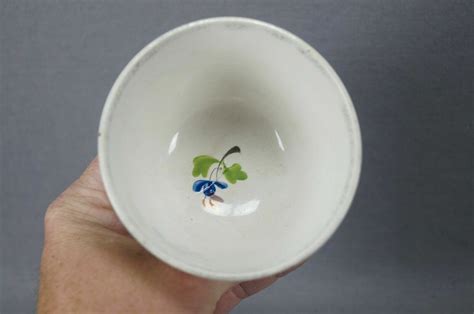 British Pearlware Hand Painted Floral Tea Bowl & Saucer, 1830-40