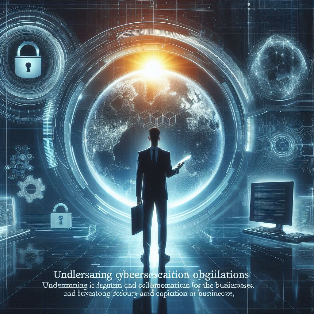Understanding Cybersecurity Obligations for Businesses, futuristic and professional theme