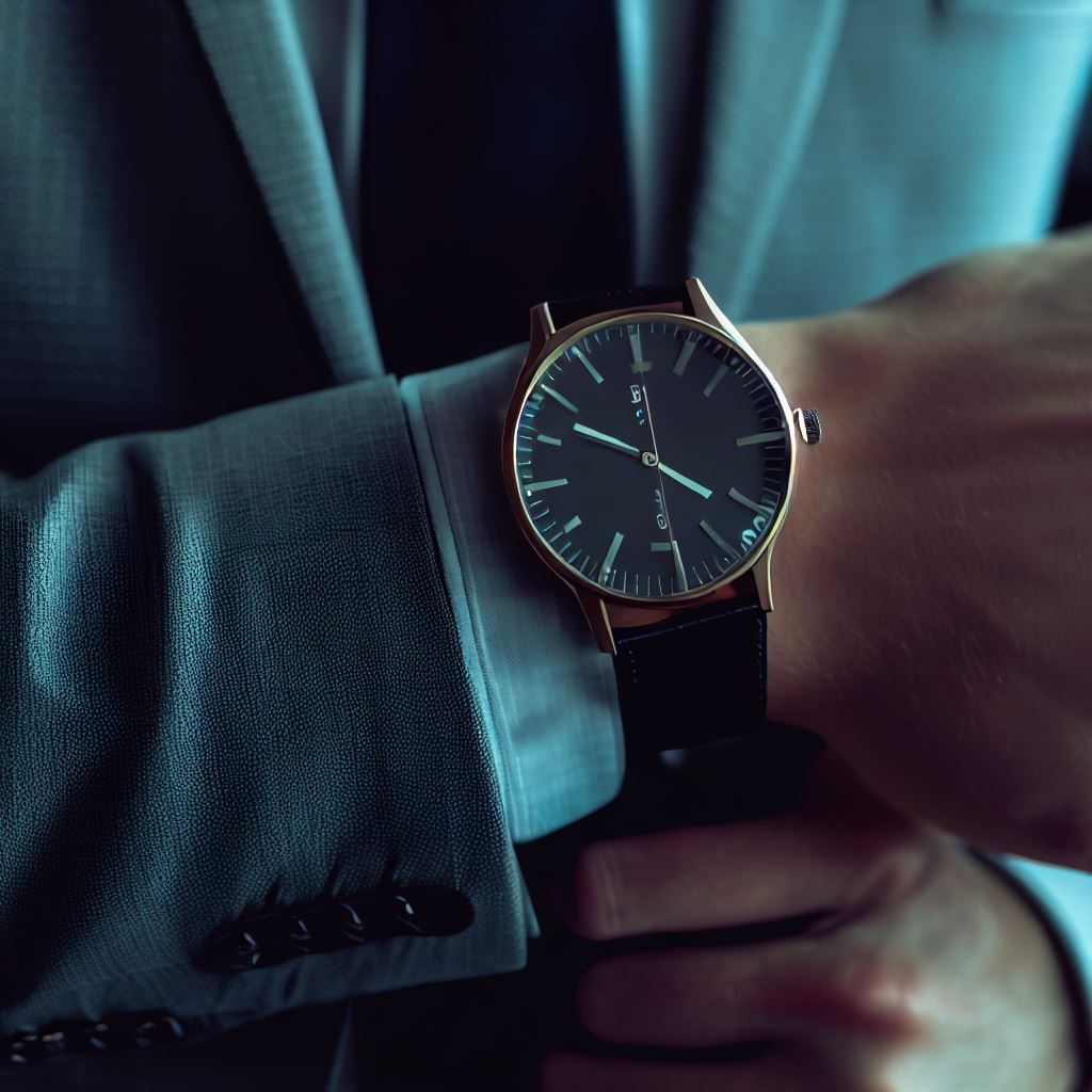 Illustrate a sophisticated business casual watch, that will complete any professional outfit.