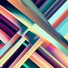 Imagine a striking and colorful geometric pattern made up of lines and shapes forming different angles.