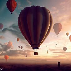 Imagine a world where people use hot air balloons to travel and explore