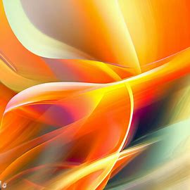 Create an abstract representation of oranges, using bright, cheerful colors and dynamic lines.. Image 1 of 4