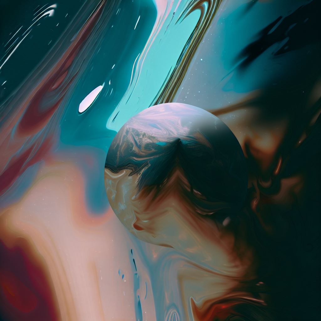 tem "Create an abstract art piece of the Earth and space, in PNG format.