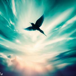 Create an image of a bird soaring against a stunning azure sky. Image 2 of 4