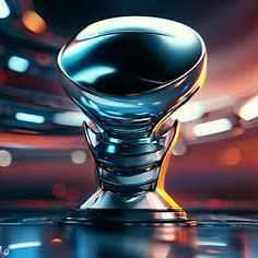 Imagine a futuristic trophy that represents the ultimate achievement for a prestigious event
