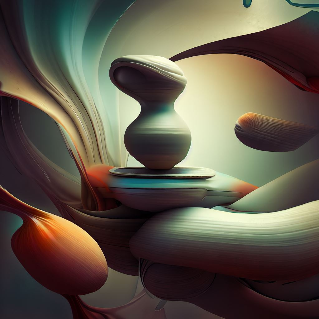 Create an image of a fantastical squash machine creating aesthetically pleasing shapes and forms.