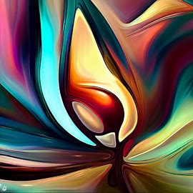Create an abstract depiction of a seed filled with vibrant colors and an imaginative twist.. Image 2 of 4