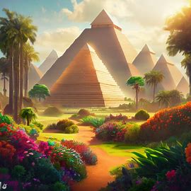 What if the pyramids weren't just ancient tombs, but instead were beautiful and towering structures filled with vibrant gardens and stunning architecture?. Image 4 of 4