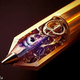 A pencil that has an intricate mechanism inside and can change colors when you write. Image 1 of 4