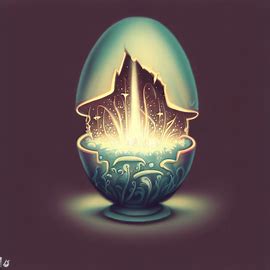 Draw an image of a magical egg that opens up to reveal a world inside.. Image 4 of 4