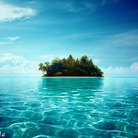 Picture a tropical island in the middle of a crystal clear sea. Image 2 of 4