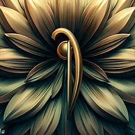 Create an image of a door in the shape of a sunflower with a golden handle.