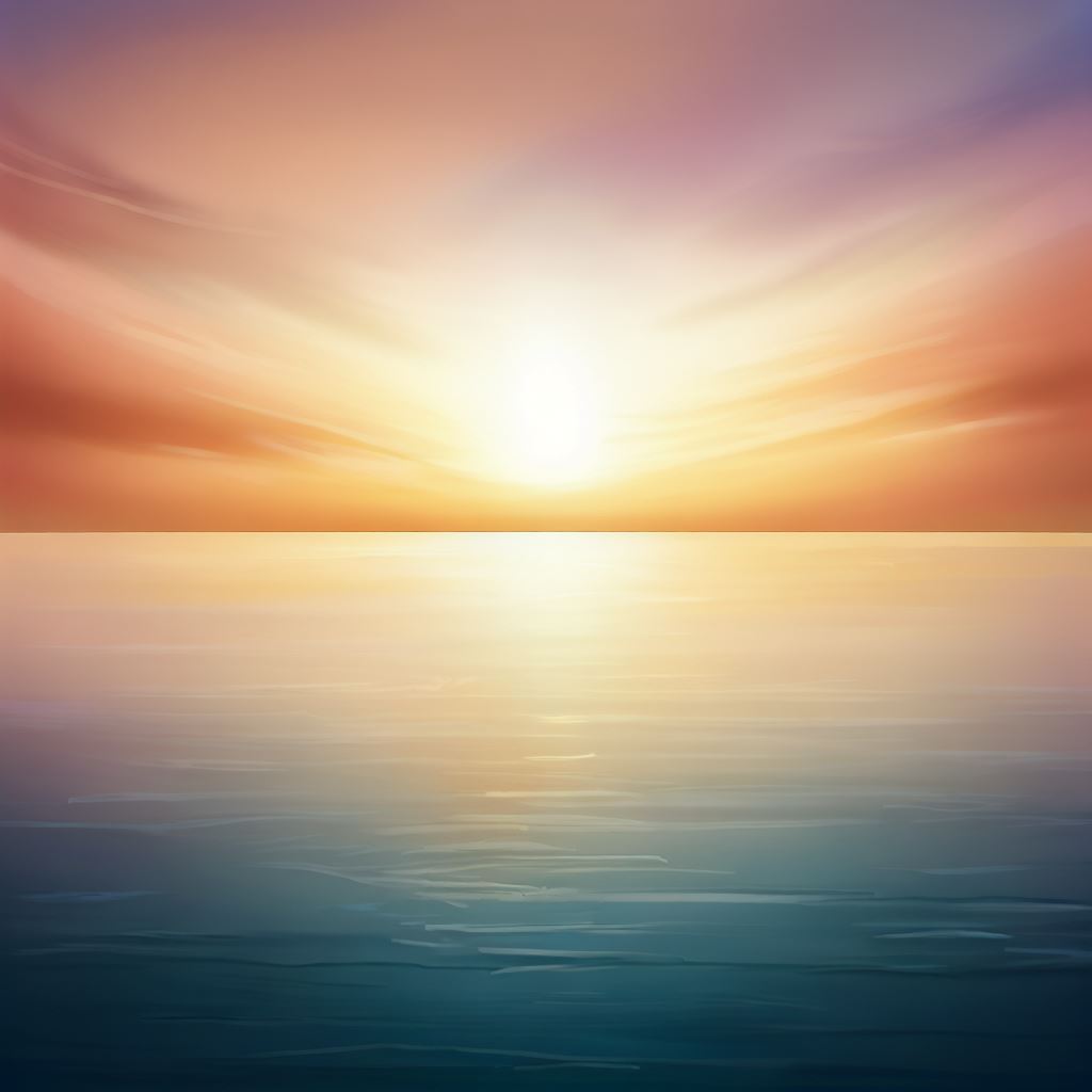 Draw the perfect sunset over a vast and serene sea。第 2 个图像，共 4 个图像