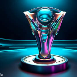 Imagine a futuristic trophy that represents the ultimate achievement for a prestigious event. Image 3 of 4