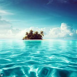 Picture a tropical island in the middle of a crystal clear sea. Image 4 of 4