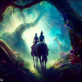 A magical adventure on horseback through a fantastical forest. Image 3 of 4
