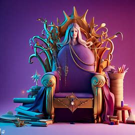 Create a stunning and imaginative throne, fit for a ruler of a magical kingdom.. Image 4 of 4