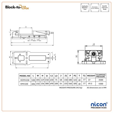 Nicon Hydraulic Machine Vice | Nicon Hydraulic Vise - Blocktobox